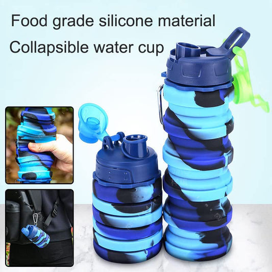 Silicone Sipper Bottle for Kids Young & Old Age 500ML Expandable Sipper Water Bottle for Home, Office, Gym, Trekking, Fancy Stylish Water Bottle