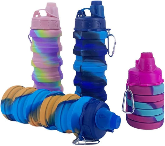 Silicone Sipper Bottle for Kids Young & Old Age 500ML Expandable Sipper Water Bottle for Home, Office, Gym, Trekking, Fancy Stylish Water Bottle