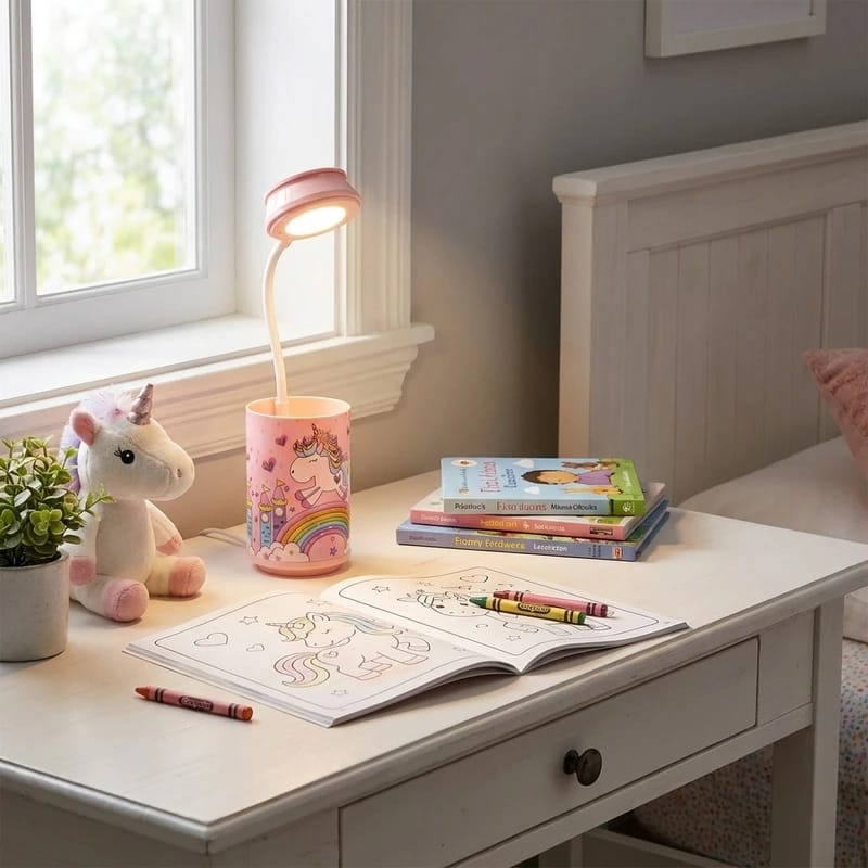 Rechargeable Study Lamp with Pencil Holder (unicorn)
