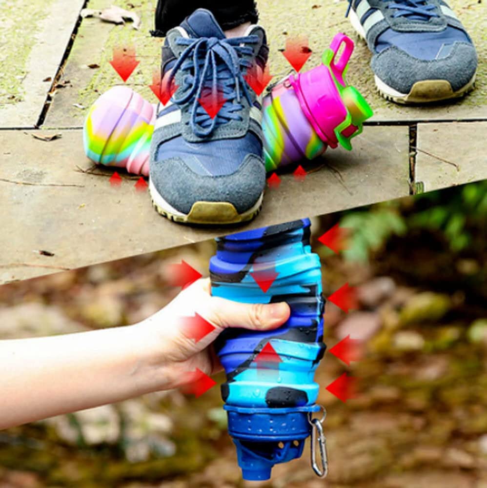 Silicone Sipper Bottle for Kids Young & Old Age 500ML Expandable Sipper Water Bottle for Home, Office, Gym, Trekking, Fancy Stylish Water Bottle