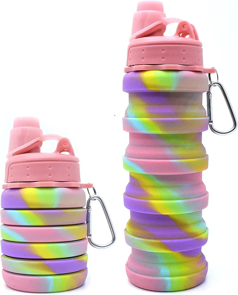 Silicone Sipper Bottle for Kids Young & Old Age 500ML Expandable Sipper Water Bottle for Home, Office, Gym, Trekking, Fancy Stylish Water Bottle
